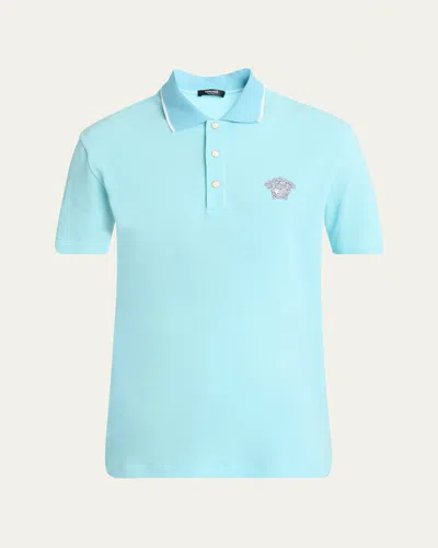 VERSACE MEN'S MEDUSA PIQUE POLO SHIRT