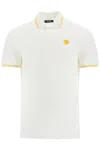 Versace White Polo Shirt With Classic Collar And Medusa Embroidery On The Front In White