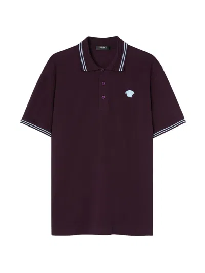 Versace Medusa Polo Shirt In Brown