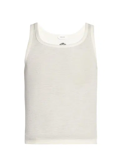Versace Men's Medusa Rib-knit Virgin Wool Tank In White