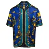 Versace Barocco Istante Print Nylon Windbreaker Jacket In Blue/black