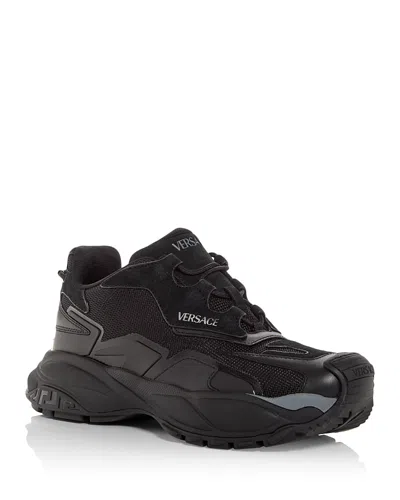 Versace Men's Mercury Low Top Sneakers In Black