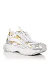 Versace Mercury M_vs_03 Rope, Leather And Mesh Sneakers In White/silver