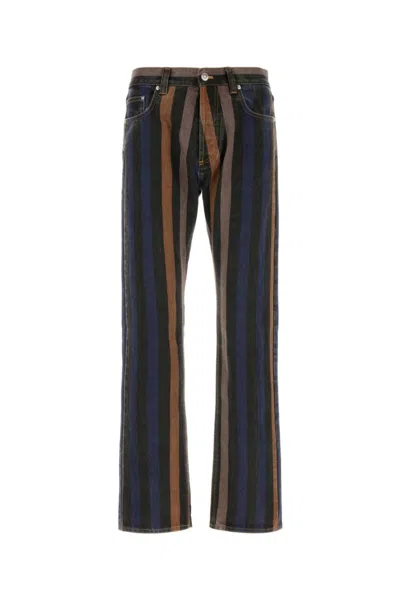 VERSACE MEN MULTICOLOR MID RISE JEANS