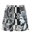 Versace Printed Polyester Swimming Shorts In Multi