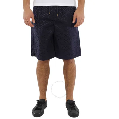 Versace Men's Navy La Greca Bermuda Shorts In Multi