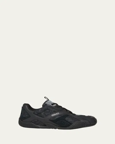 Versace Men's Nylon And Leather Runner Sneakers