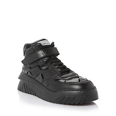 Pre-owned Versace Men's Odissea High Top Sneakers Black Palladium Eur 43 Us 10