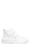 Versace High Top Odyssey Sneakers In White Leather Man In White