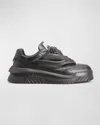 Versace Odissea Low-top Leather Sneakers In Black