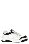 Versace White And Black Sneaker With Inserts And Chunky Sole In Leather Man In Multicolor