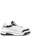 Versace White And Black Sneaker With Inserts And Chunky Sole In Leather Man In Black