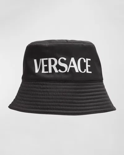 Versace Men's Other Reversible Bucket Hat In Black Gold