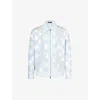 VERSACE VERSACE MEN'S PASTEL BLUE+WHITE+SILVER BAROQUE-PATTERN RELAXED-FIT COTTON JACKET