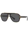 Versace Men's Polarized Sunglasses, Ve2199 In Black,polar Grey