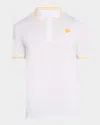 Versace White Polo Shirt With Classic Collar And Medusa Embroidery On The Front In White