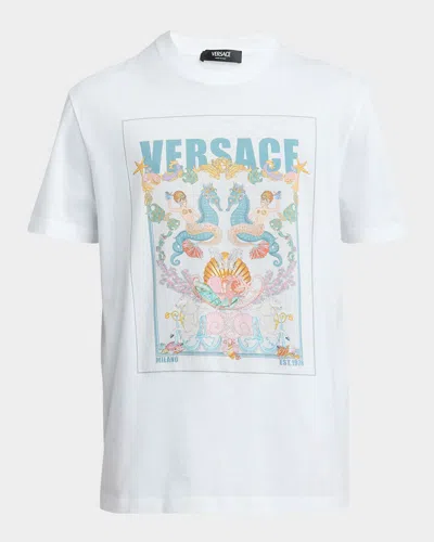 Versace Men's Postcard Logo Graphic T-shirt In White