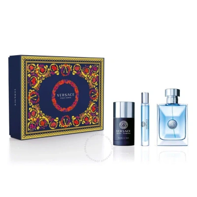 Versace Men's Pour Homme Gift Set Fragrances 8011003873555 In Blue / Orange