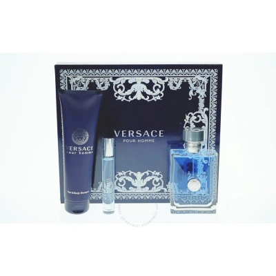 Versace Men's Pour Homme Gift Set Fragrances 8011003879335 In Blue / Orange