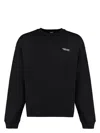 Versace Graphic Print Oversize Cotton Sweatshirt In Black