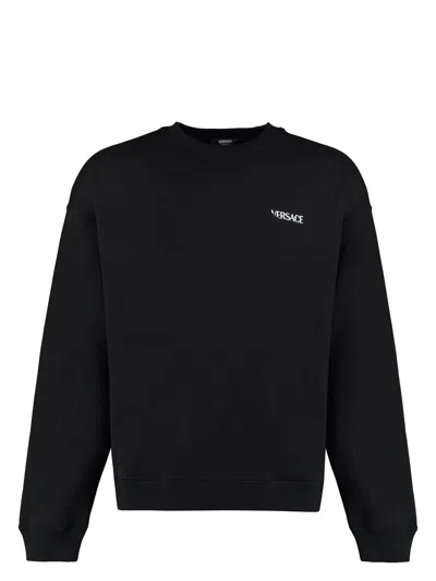 VERSACE MEN'S PRINTED COTTON CREW-NECK SWEATSHIRT