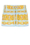 Versace Men Printed Polyester Swimming Shorts In Blue