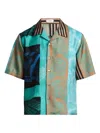 Versace Camicia A Maniche Corte In Seta Multicolor  In Neutral