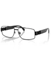 Versace 56mm Rectangle Optical Glasses In Black