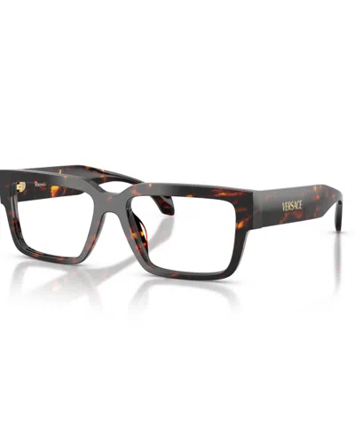 Versace Men's Rectangle Eyeglasses, Ve3374u In Havana