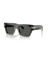 Versace 55mm Plaque Rectangular Sunglasses In Black