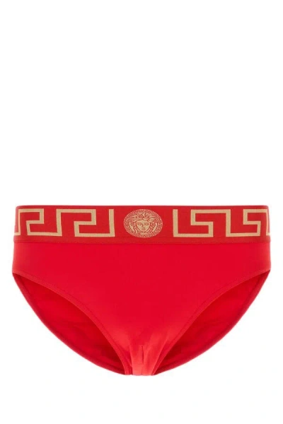 Versace Men Red Stretch Nylon Swimming Brief