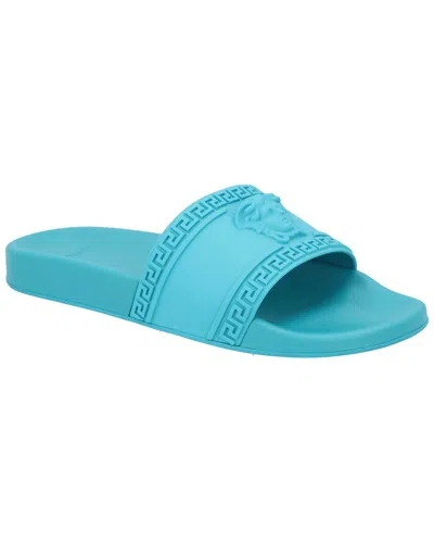 Pre-owned Versace Men's Rubber Palazzo Medusa Pool Slide (authentic Pre-loved)