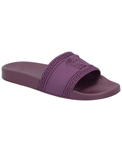 Pre-owned Versace Men's Rubber Palazzo Medusa Pool Slide (authentic Pre-loved)