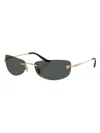 Versace Rectangle-frame Sunglasses In Gold