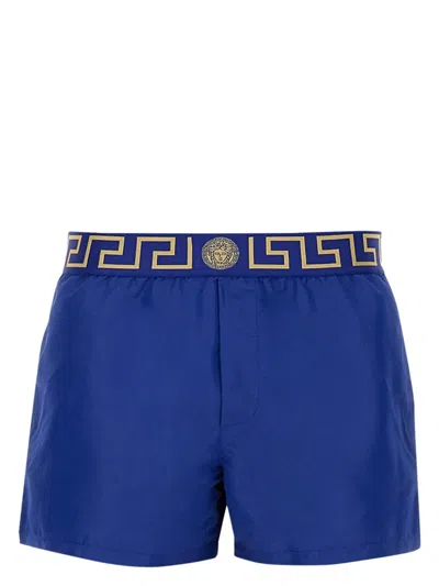 VERSACE MEN'S SEA SHORTS WITH GREEK BORDER