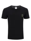 Versace White Crewneck T-shirt With Medusa Print On The Front In Cotton Stretch Man In Black