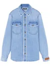 Versace Stonewashed Denim Shirt In Lightblue