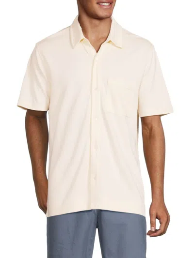 Versace Men's Short Sleeve Shirt In Ivory