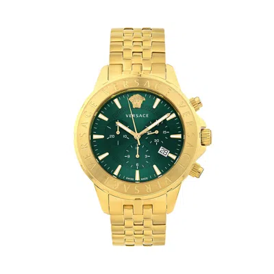 Versace Men's Signature 44mm Quartz Watch In Gold