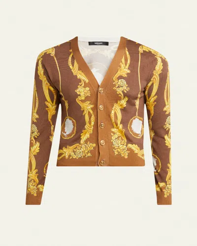 Versace Men's Silk Medusa Knit Cardigan