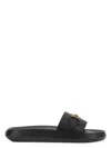 Versace Medusa Front Round Toe Flat Slides In Black