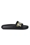 Versace La Greca Raised-logo Slides In Black