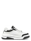 Versace White And Black Sneaker With Inserts And Chunky Sole In Leather Man In Black
