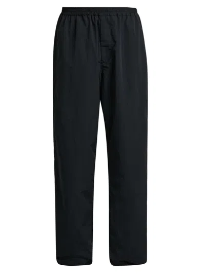 Versace Men's Soft Wrinkled Nylon Pants In Black