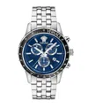 Versace Men's Sport Chrono Silver Stainless Steel Bracelet Watch, 44mm In Silver/blue/black