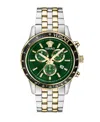 Versace Men's Sport Chrono Two-tone Stainless Steel Bracelet Watch, 44mm In Two-tone,green
