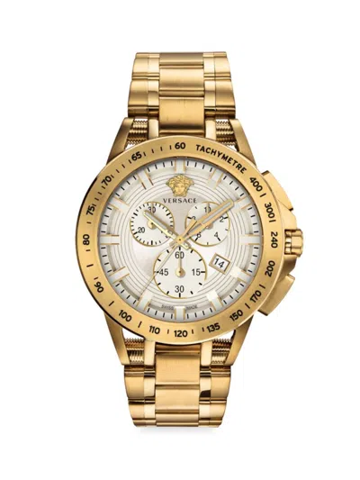 Versace Men's Sport Tech Ip Yellow Gold Chronograph Bracelet Watch