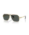 Versace Rectangular Frame Sunglasses In Gray