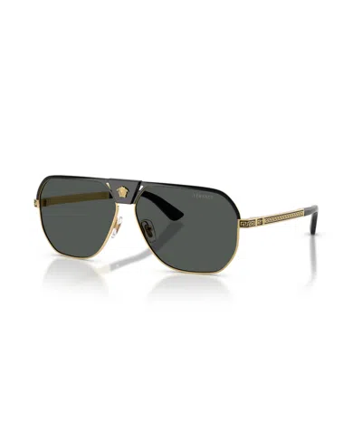 Versace Men's Square Sunglasses, Ve2294 In Gold