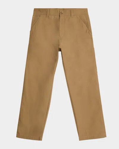 Versace Men's Straight-fit Canvas Five-pocket Pants In Brown